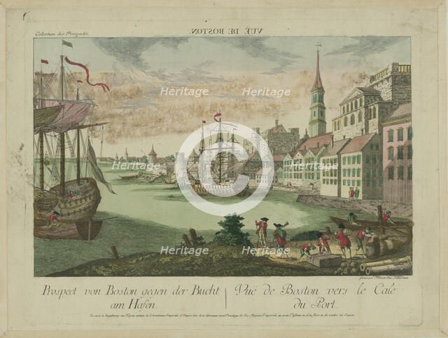 View of Boston Harbor, 1770s. Creator: Habermann, Franz Xaver (1721-1796).