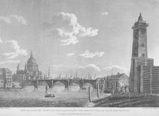 View of Blackfriars Bridge and St Paul's Cathedral, London, 1803. Artist: Daniel Turner