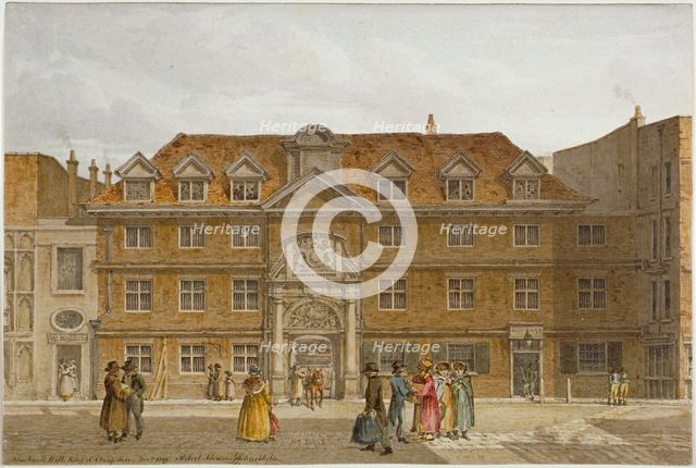 View of Blackwell Hall on King Street, City of London, 1819.                                         Artist: Robert Blemmell Schnebbelie