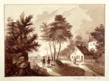 View of Brook Green, Hammersmith, London, c1820. Artist: EB