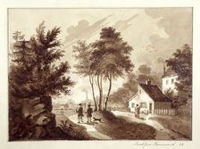 View of Brook Green, Hammersmith, London, c1820. Artist: EB