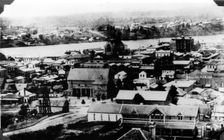 View of Brisbane city's central business district, c1883. Creator: Unknown