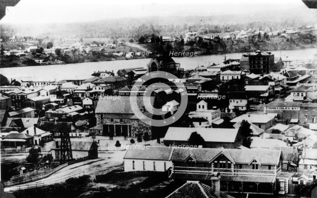 View of Brisbane city's central business district, c1883. Creator: Unknown.