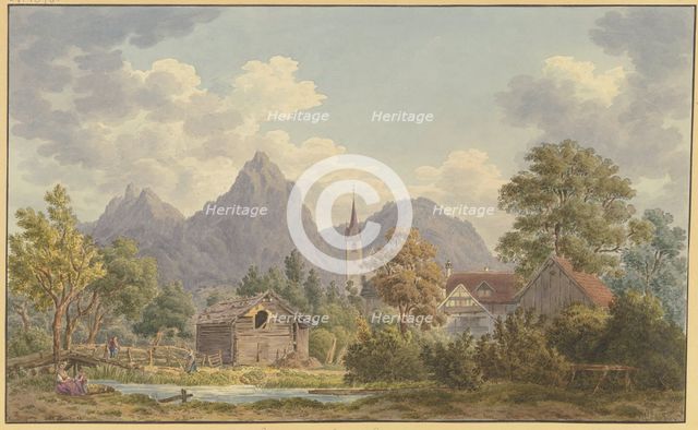 View of Brunnen in the Canton of Schwyz, 1798. Creator: Achilles Benz.