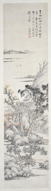 View of buildings and trees after a rain shower, Qing Dynasty (1645 - 1911). Creator: Pan Dinglan.