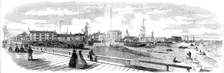 View of buildings facing the sea at Great Yarmouth, from the old jetty to the Britannia Pier, 1861. Creator: Walter Ray Woods