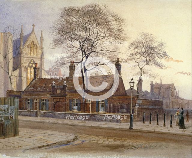 View of Butler's Almshouses, Caxton Street, Westminster, London, 1879. Artist: John Crowther