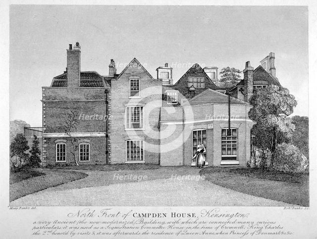 View of Campden House, Kensington, London, c1820.  Artist: Robert Banks