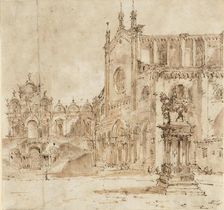 View of Campo San Zanipolo with the Temporary Platform Erected for the Visit of Pope..., 1782. Creator: Francesco Guardi