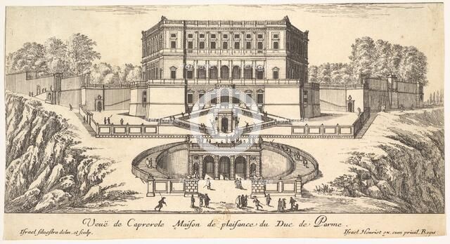 View of Caprarola, from a series of fifteen views of Italy and France, 17th century. Creator: Israel Silvestre.