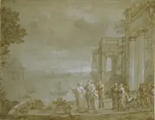 View of Carthage with Dido and Aeneas, 1676. Creator: Claude Lorrain