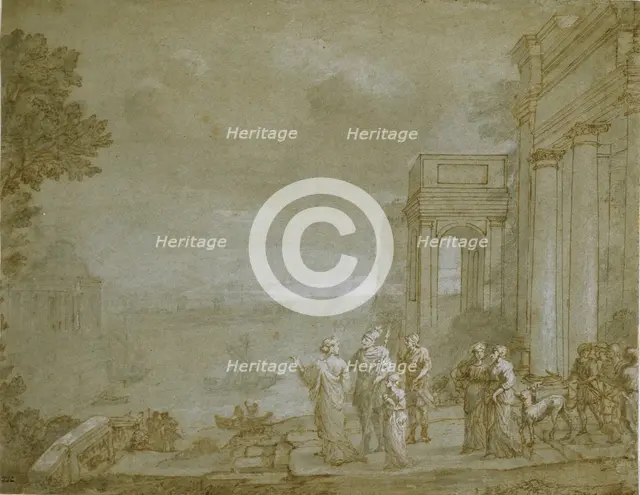 View of Carthage with Dido and Aeneas, 1676. Creator: Claude Lorrain.