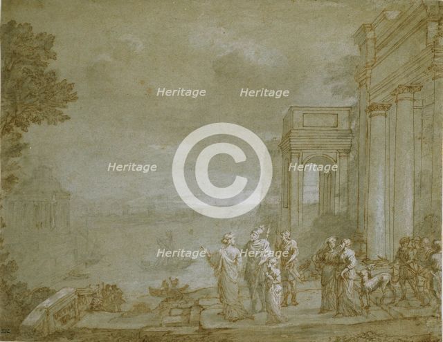 View of Carthage with Dido and Aeneas, 1676. Creator: Claude Lorrain.