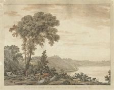 View of Castel Gandolfo and Lake Albano, 1761-1817. Creators: Jean Grandjean, Daniel Dupré