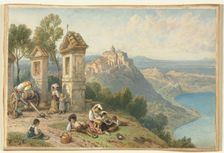 View of Castel Gandolfo, c. 1870s. Creator: Myles Birket Foster (British, 1825-1899)