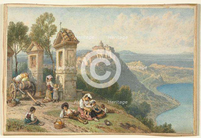 View of Castel Gandolfo, c. 1870s. Creator: Myles Birket Foster (British, 1825-1899).