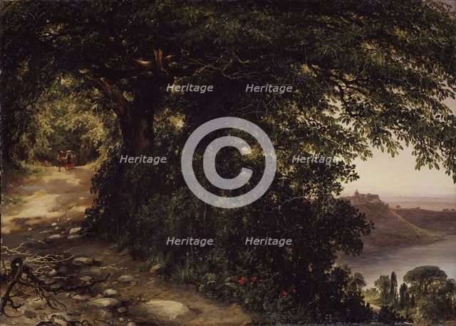 View of Castel Gandolfo near Rome, 1836. Artist: Lebedev, Mikhail Ivanovich (1811-1837)