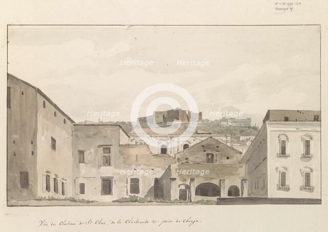 View of Castel Sant'elmo and the monastery from Chiaja, 1778. Creator: Louis Ducros.