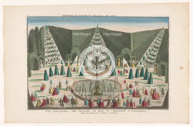 View of cascades in The King's Garden in Denmark, Copenhagen, 1700-1799. Creator: Anon.