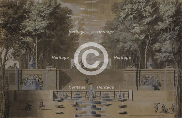 View of cascading stairs, probably for Sceaux, c1700s. Creator: Jean-Baptiste-Alexandre Le Blond.