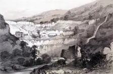 View of Caves, Ajunta, India, 1844. Artist: Thomas Colman Dibdin