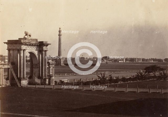 [View of Chowringhee from Government House, Calcutta], 1858-61. Creator: John Constantine Stanley.
