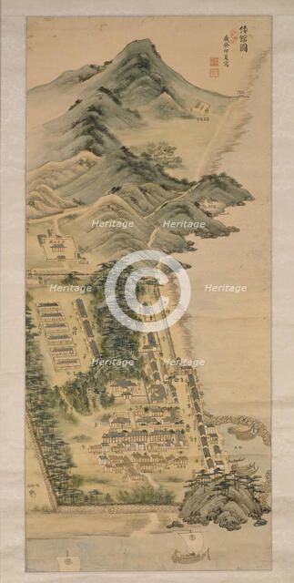 View of Choryang Waegwan, 1783. Creator: Byeon Bag (active 18th century).