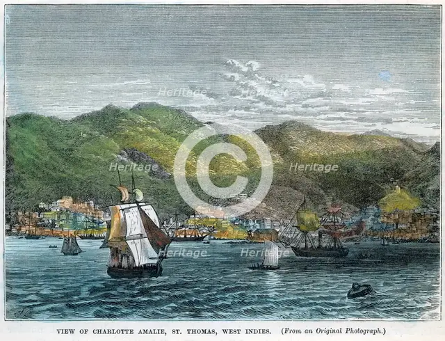 'View of Charlotte Amalie, St Thomas, West Indies', c1880. Artist: Unknown