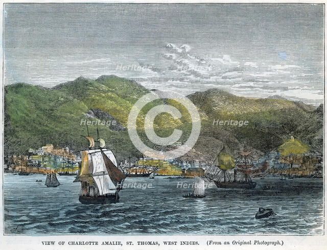 'View of Charlotte Amalie, St Thomas, West Indies', c1880. Artist: Unknown