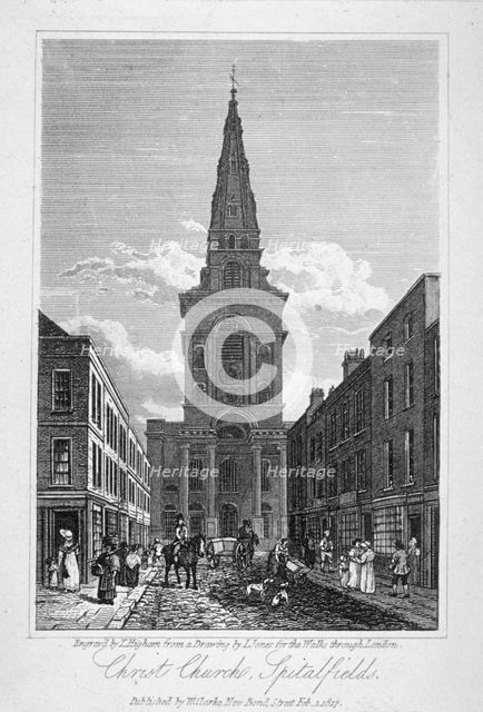 View of Christ Church, Spitalfields, London, 1817. Artist: Thomas Higham