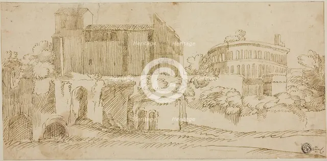 View of Church and Ruins, n.d. Creator: Unknown.