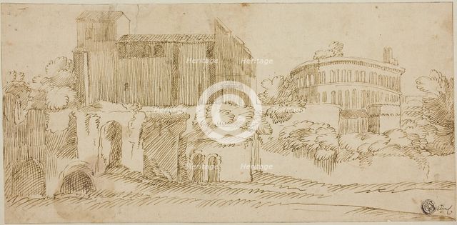View of Church and Ruins, n.d. Creator: Unknown.