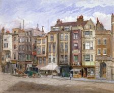 View of commercial premises in the Strand, Westminster, London, 1881. Artist: John Crowther