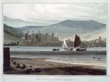 View of Conway Castle, Caernarvonshire Wales, 1814-1825. Creator: William Daniell