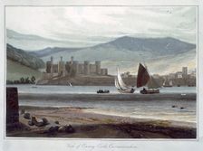 View of Conway Castle, Caernarvonshire Wales, 1814-1825. Creator: William Daniell