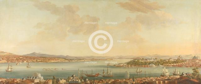 View of Constantinople (Istanbul) and the Seraglio from the Swedish Legation in Pera, c.1770-1780. Creator: Antoine van der Steen.