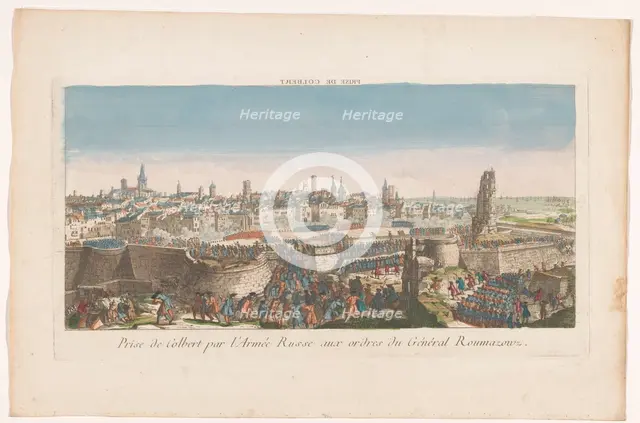 View of Colberg's intake by the Russians in 1761, 1761-1799. Creator: Anon.