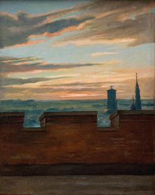 View of Copenhagen at Sunset, 1845-1849. Creator: Martinus Rorbye