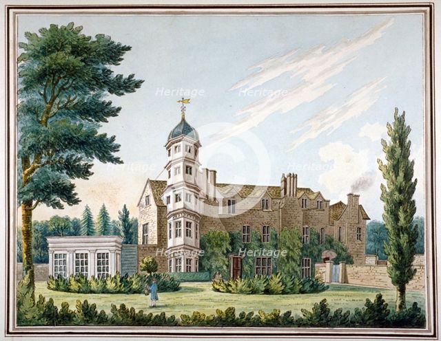 View of Clapham Manor House and its garden, Clapham, London, c1800. Artist: Anon