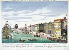 View of Custom House and River Thames, London, c1760. Artist: George Godofroid Winkler