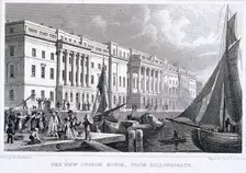 View of Custom House from Billingsgate, London, 1828. Artist: William Tombleson