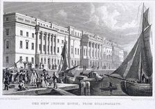View of Custom House from Billingsgate, London, 1828. Artist: William Tombleson