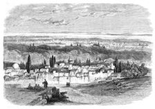View of Damascus from the Hill of Salahiyeh - from a drawing by E. Harker, 1860. Creator: Smyth
