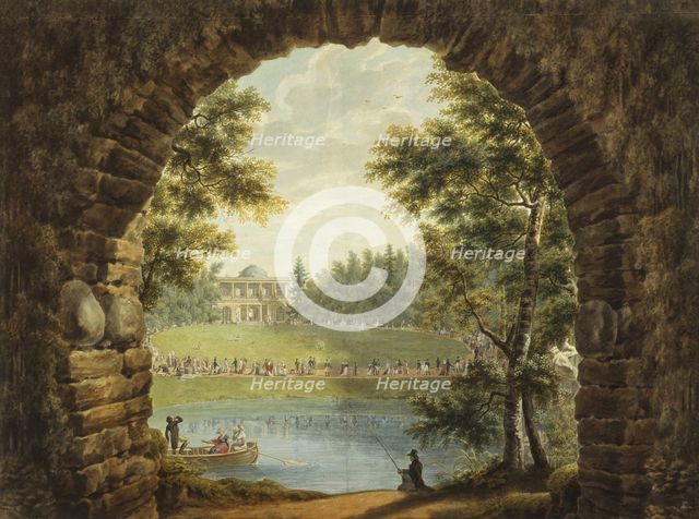 View of Dacha of Prince Stroganov near Saint Petersburg. Artist: Galaktionov, Stepan Philippovich (1779-1854)