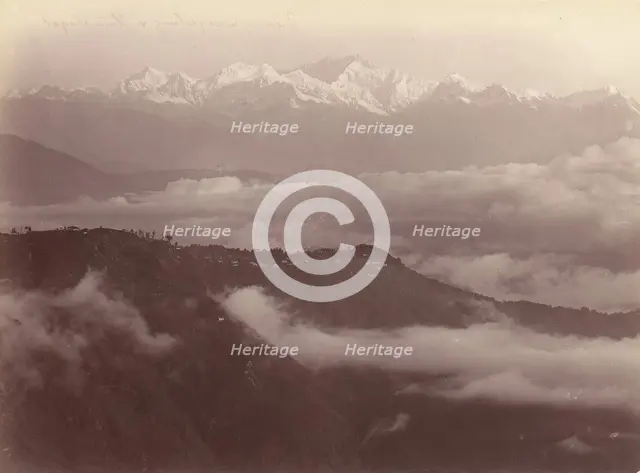 View of Darjeeling and Himalayas, 1860s-70s. Creator: Unknown.