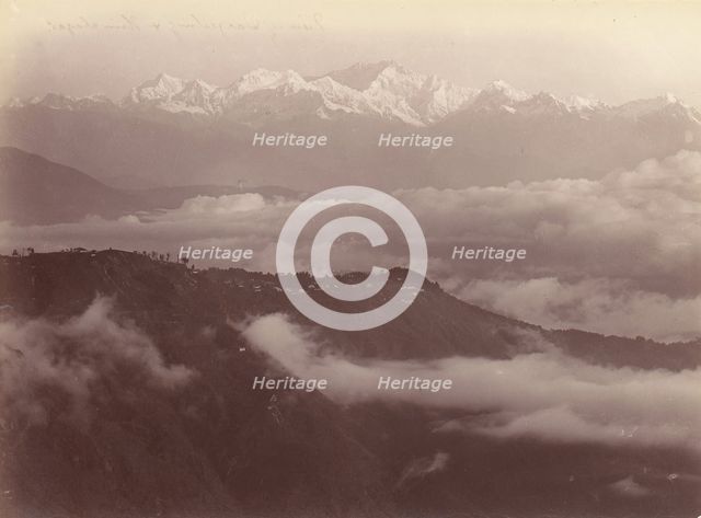 View of Darjeeling and Himalayas, 1860s-70s. Creator: Unknown.