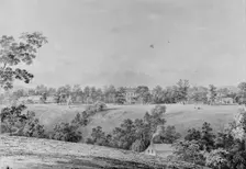 View of David Hosack Estate, Hyde Park, New York, from the East (from Hosack Album), ca. 1832. Creator: Thomas Kelah Wharton