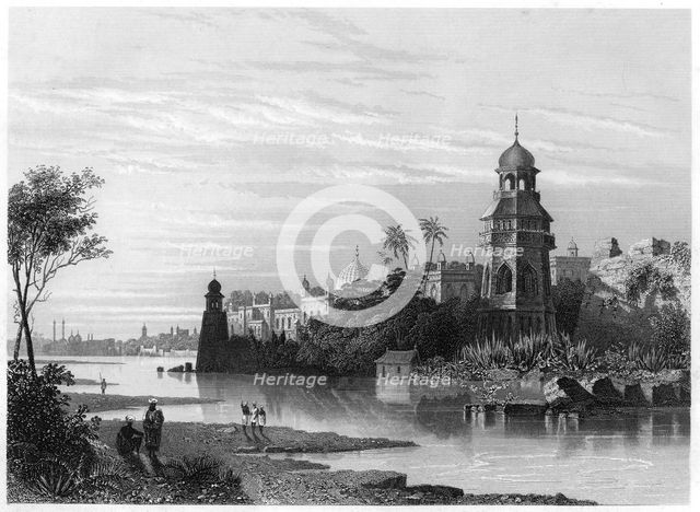 'View of Delhi from the river showing the King's palace', c1860. Artist: Unknown
