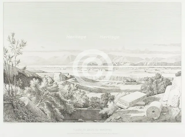 View of Délos: Cyclades. Port of Délos, Paros and Greater Délos, 1845. Creator: Theodore Caruelle d'Aligny.