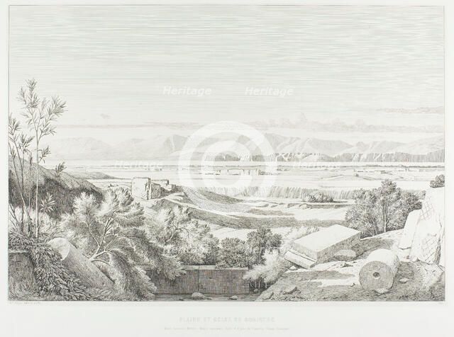 View of Délos: Cyclades. Port of Délos, Paros and Greater Délos, 1845. Creator: Theodore Caruelle d'Aligny.